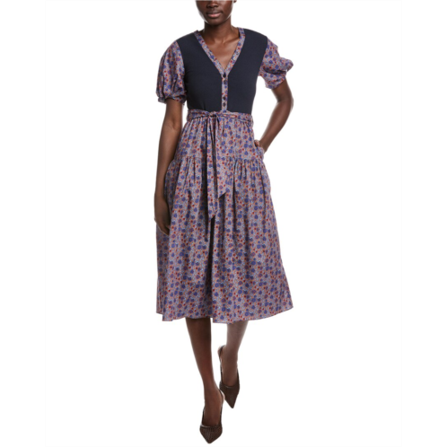 Derek Lam 10 crosby natalia mixed media dress