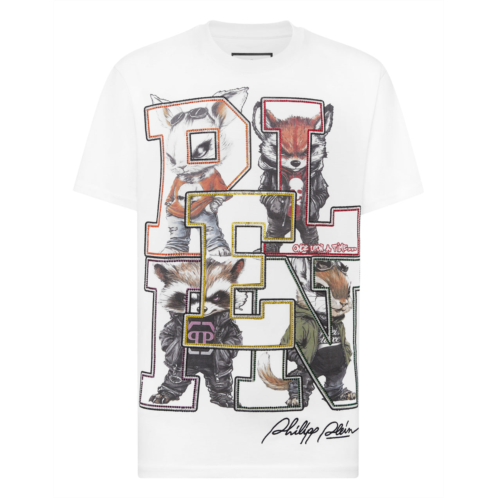 PHILIPP PLEIN round neck t-shirt college animals outline