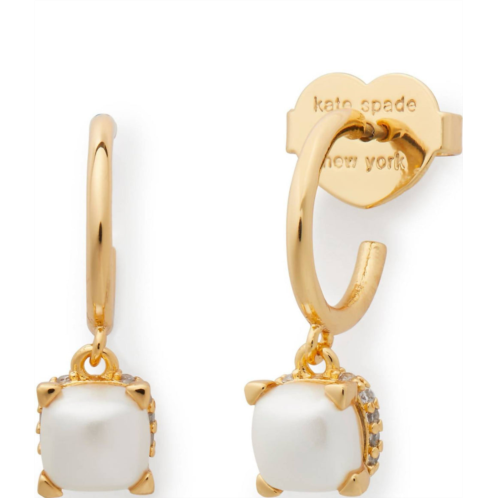 Kate Spade little luxuries huggie hoop drop earrings in pearl
