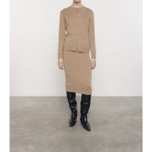 Enza Costa cashmere fitted cardigan in beige