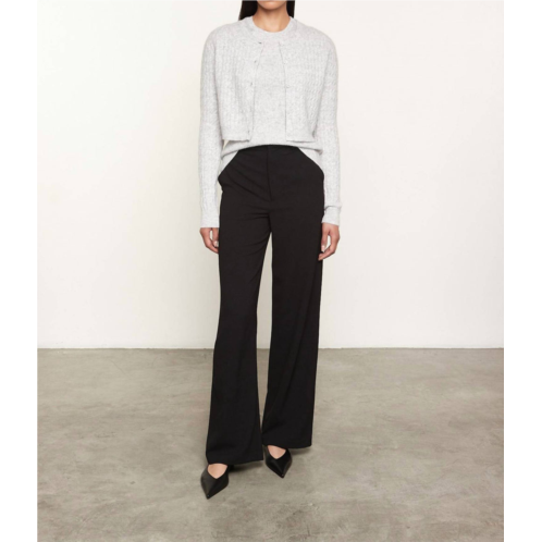 Enza Costa powder cashmere cable knitted cardigan in heather grey