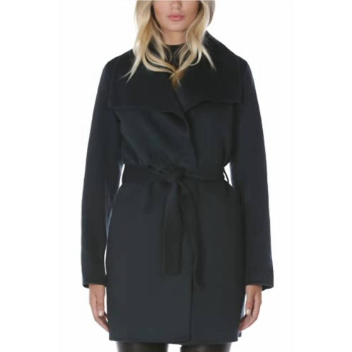 ELIE TAHARI wool ella wrap coat jacket outerwear in teal