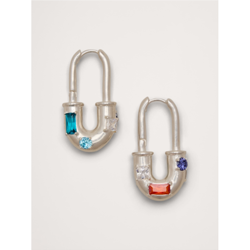 Bananarepublic Rhinestone Lock Earrings