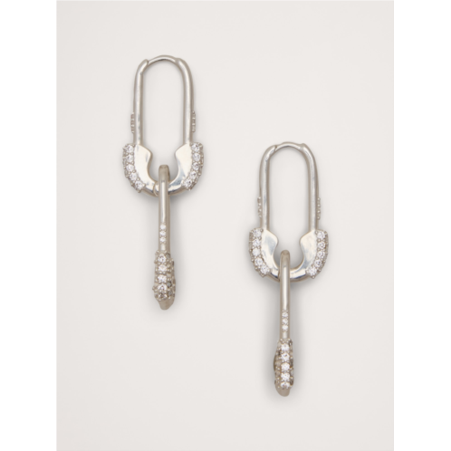 Bananarepublic Rhinestone Safety Pin Earrings