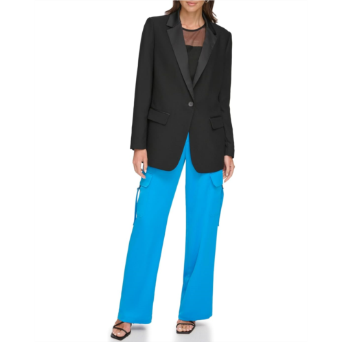 Womens DKNY Satin Back Crepe Blazer