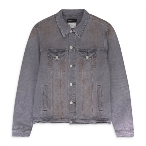 Purple Brand washed jacquard trucker grey denim jackets