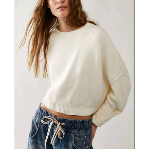 Free People easy street crop pullover sweater in moonglow