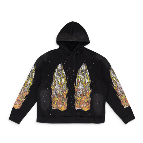 Who Decides War black flame glass hoodie