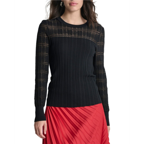 DKNY sheer plaid sweater