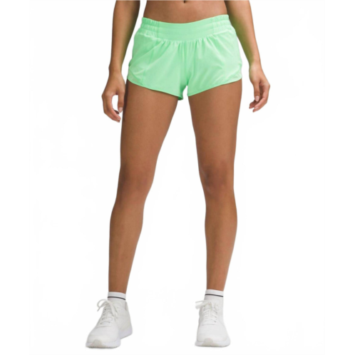 Lululemon wmens hotty hot low rise short in lime