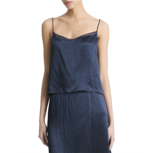 Vince beaded boarder silk-trim cami