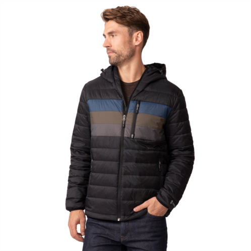 Free Country mens tri-color hooded puffer jacket