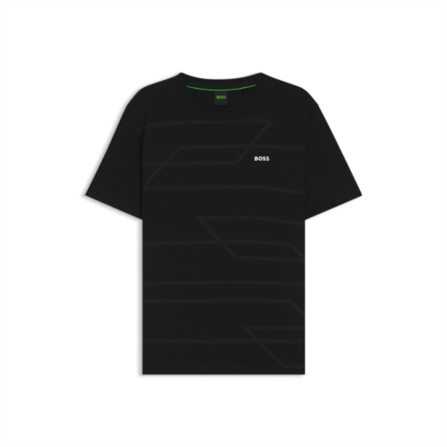 BOSS melange-print t-shirt in cotton jersey