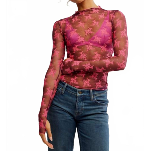 Free People two tone lady lux layering top in zinfandel combo