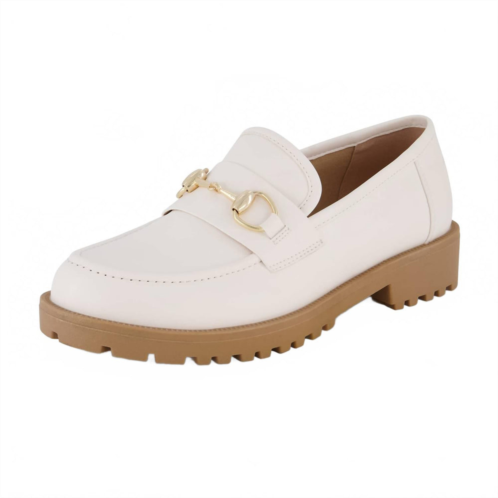 Cushionaire womens romeo chunky loafer in cream