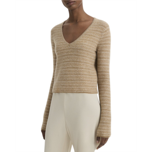 Vince fairisle v-neck cashmere top