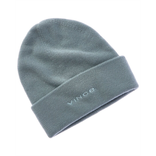Vince fine rib double layer cuff wool & cashmere-blend hat