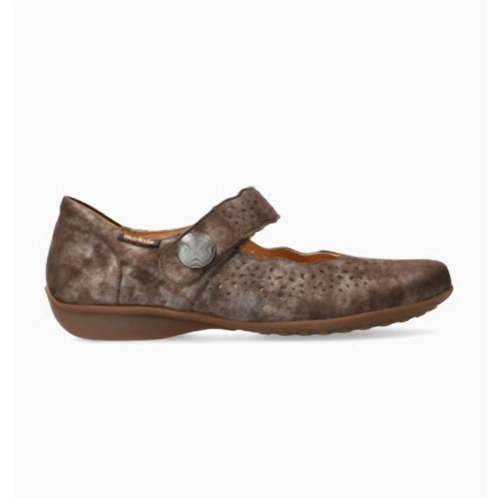 MEPHISTO womens fabienne hand made mary jane shoes in walnut monaco