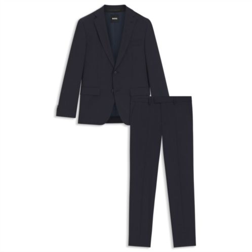 BOSS slim-fit suit in micro-patterned stretch fabric
