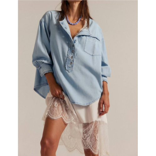Free People denim dreaming pullover in so soft