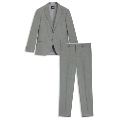 BOSS two-piece regular-fit suit in patterned stretch fabric