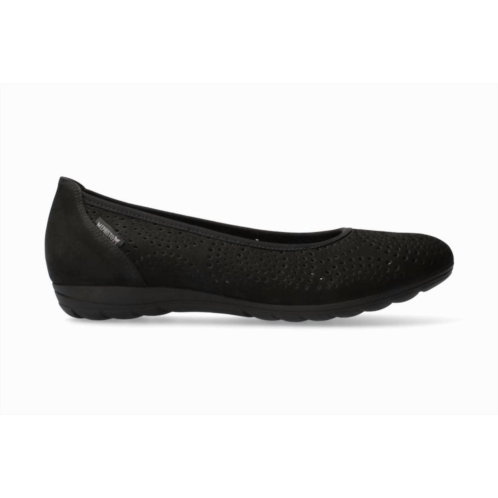 MEPHISTO womens elsie perf ballerina shoe in black