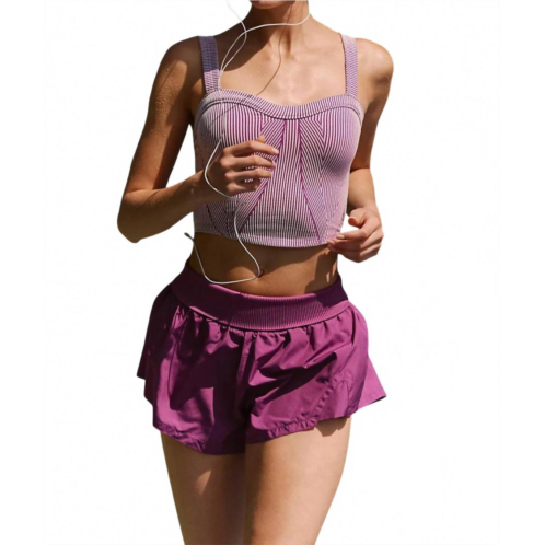 Free People perfectly pleated cami in deep mulberry combo