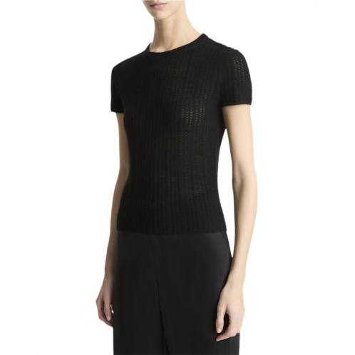 Vince waffle knit cashmere & silk-blend henley
