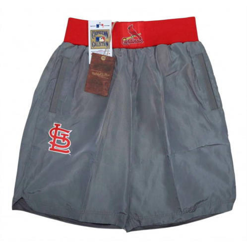 Mitchell & Ness mens mlb baseball cooperstown collection insignia st louis cardinals shorts in grey