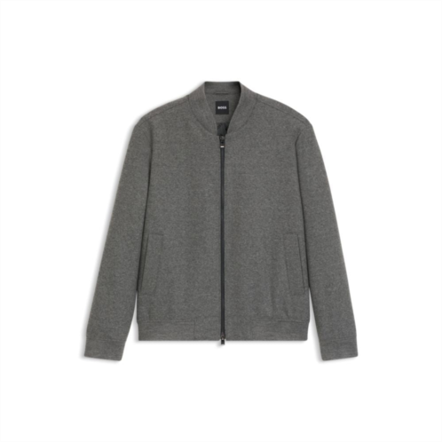 BOSS brushed slim-fit jacket in stretch flannel