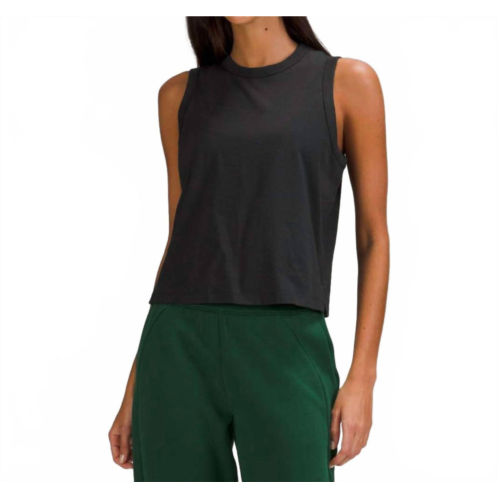 Lululemon womens classic fit cotton blend tank top in black