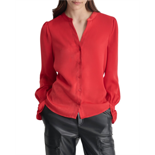 DKNY split neck top