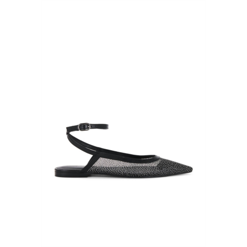 Free People womens sheer glitter jules flats in black
