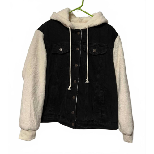 Birdie & Ace mens hooded jacket in black / beige