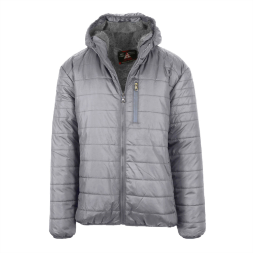 Spire By Galaxy mens sherpa lined hooded puffer jacket