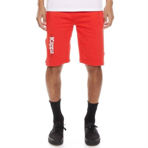 Kappa authentic hb eloss pull on shorts in red/white