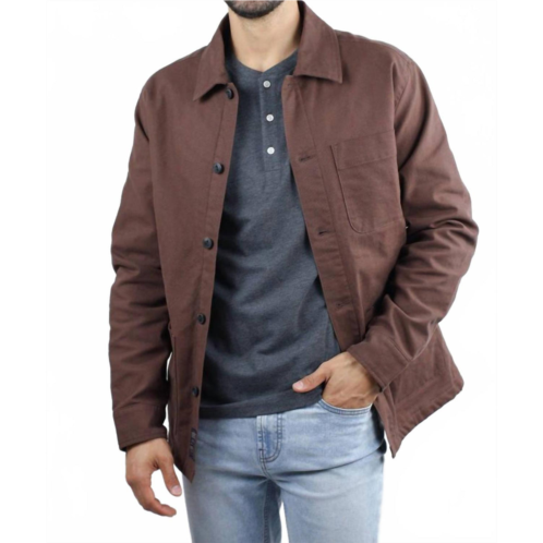 JACHS NEW YORK stretch canvas chore coat in brown