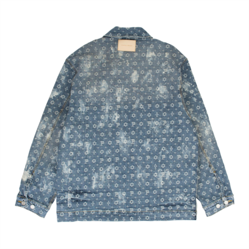 Purple Brand jacquard monogram indigo denim jackets