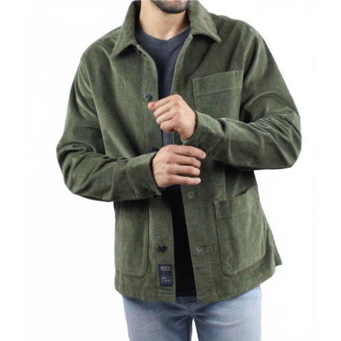 JACHS NEW YORK stretch corduroy chore coat in jade