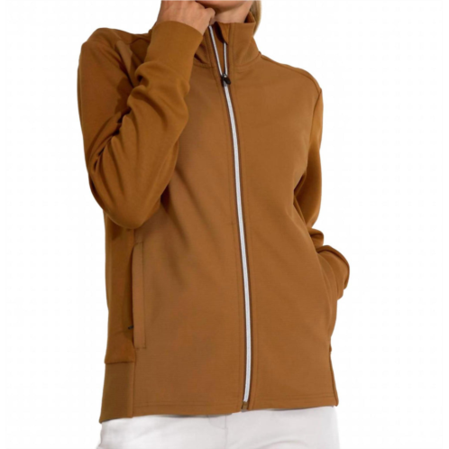 Abacus Sportswear US anne midlayer jacket in cognac