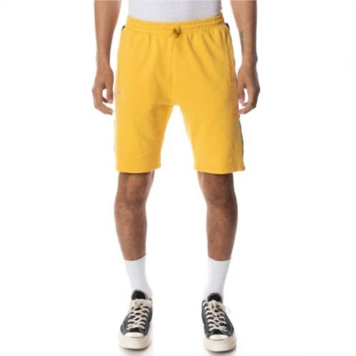 Kappa logo tape short in yellow