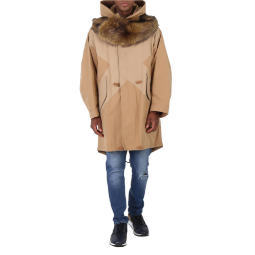 Burberry cotton-twill blend parka coat with detachable hood