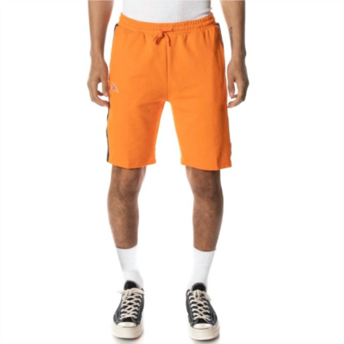 Kappa logo tape dasved shorts in orange/grey/black