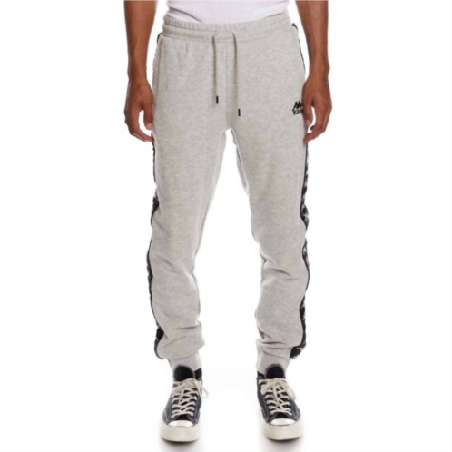 Kappa mens 222 banda alanz 2 sweatpants in grey/black