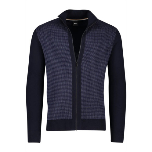 Hugo Boss mens daveto full zip sweatshirt blue