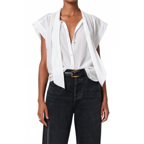 Citizens of Humanity penny blouse with neck tie in white