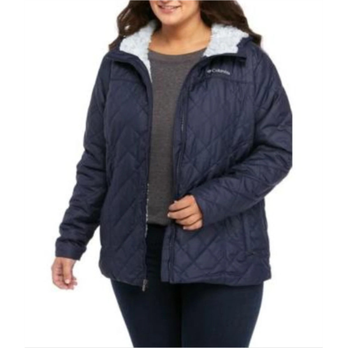 Columbia copper crest jacket womens plus navy qulited full zip hooded fts387