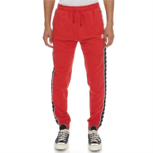 Kappa mens 222 banda alanz 2 sweatpants in red/black