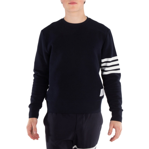 Thom Browne mens navy 4-bar stripe sleeve sweatshirt