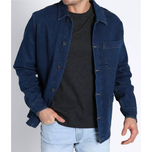JACHS NEW YORK stretch denim wooster chore coat in blue